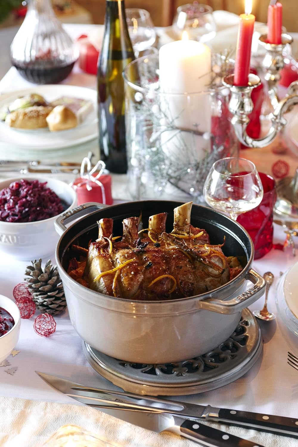 NEW Staub Cast Iron 5.5-qt Round Cocotte - Graphite Grey, Made in France - Retail $349