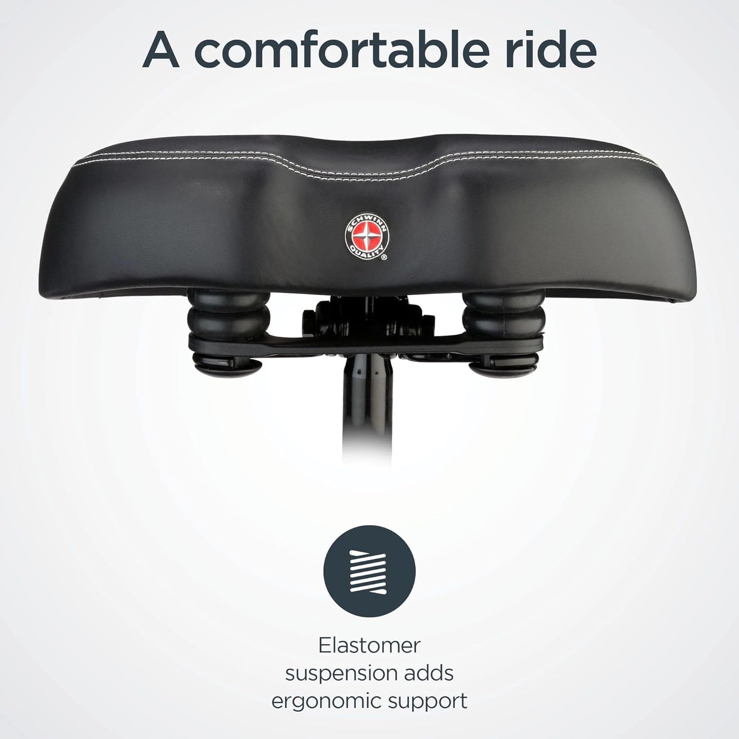 NEW - Schwinn Comfort Bike Seat, Saddle, Black, Foam Noseless - Retail $29