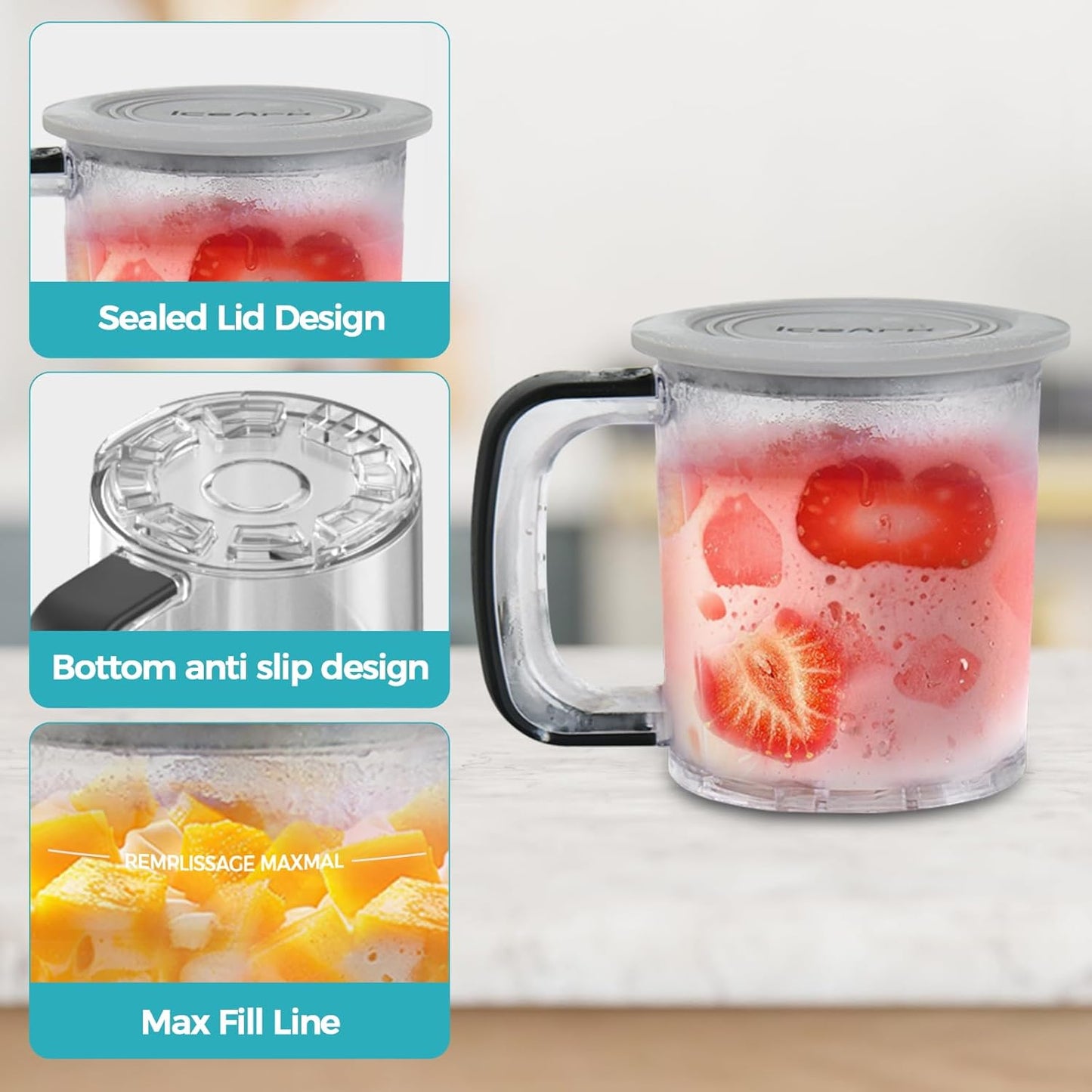 Ice Cream Pints Containers and Lids: Ice Cream Pint Containers Compatible with JLAJILA Ice Cream Maker Dishwasher Safe & BPA-Free (2) - Retail $0