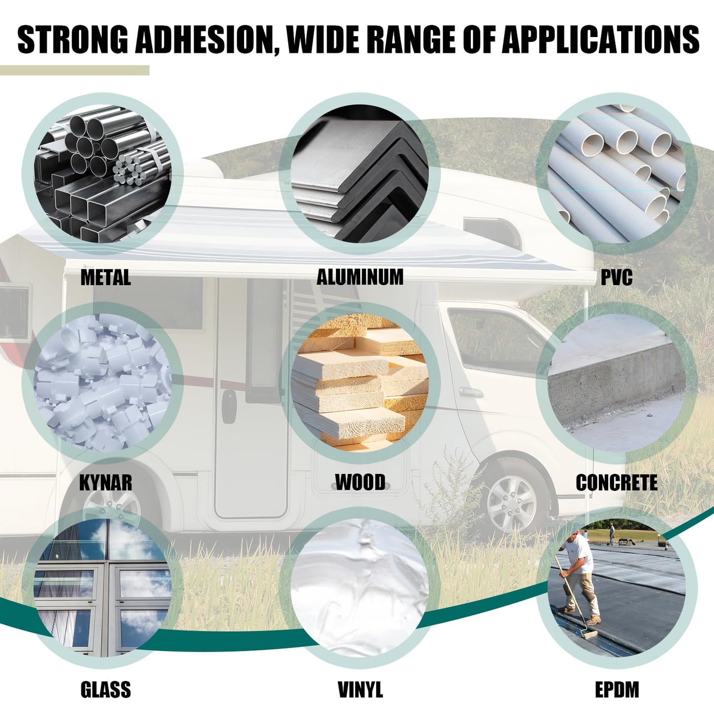 Silicone Caulk,RV Roof Sealant,Silicone Sealant for RV Roofs, 10 Packs RV Self Leveling Lap Sealant RV Caulk EPDM Sealant on Motorhomes, Trailers, Campers(White)