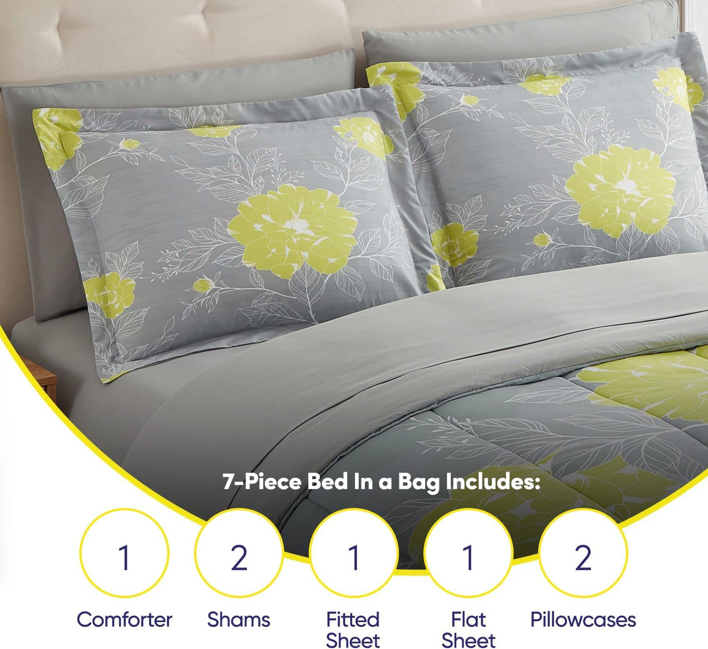 NEW - Sweet Home Collection KING 7 Piece Comforter Set