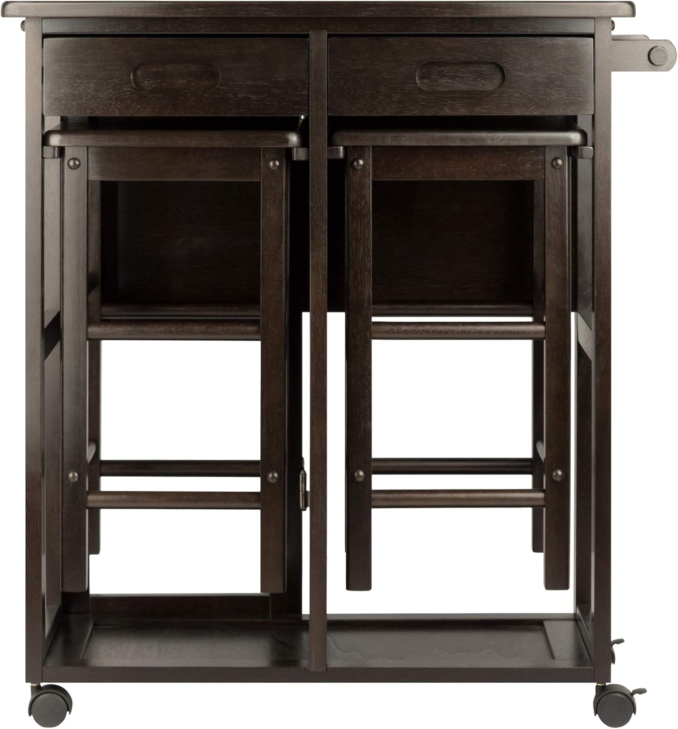 Winsome Suzanne 3-PC Set Space Saver Kitchen, Coffee Finish, 29.61x29.13x32.76 - Retail $150