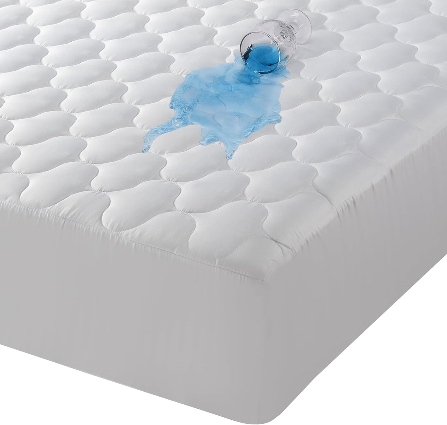 Utopia Bedding Waterproof Mattress Protector, Queen Mattress Pad, Quilted Fitted Cover Stretches up to 16 Inches Deep (White) - Retail $20
