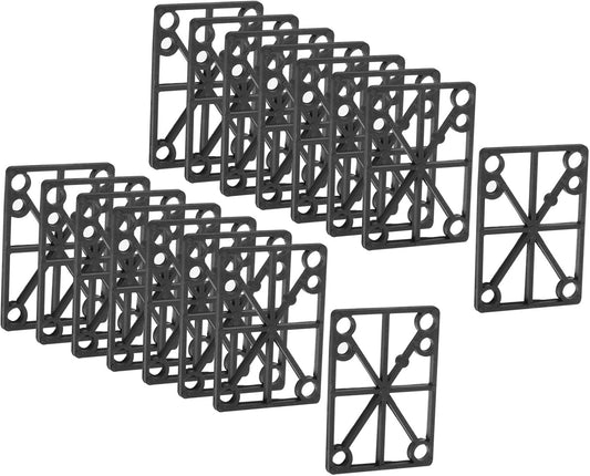 PATIKIL 1/8" Skateboard Riser Pads, 16 Pcs PP Skateboard Shock Pads Angled Wedge Soft Shock Pad for Skateboard Truck, Black