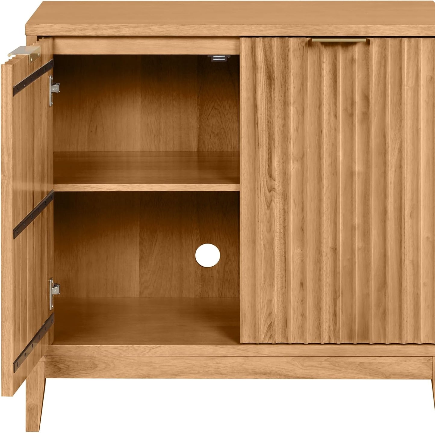 Nathan James Jasper Modern Sideboard, Kitchen Storage Cabinet with Fluted Doors, Accent Storage for Kitchen or Living Room, Warm Pine - Retail $310
