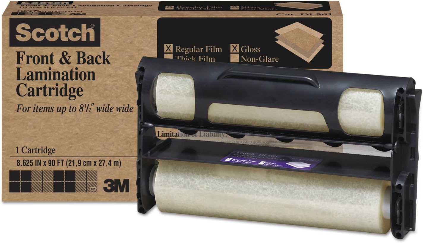 Scotch DL961 Dual Laminate Refills, 5.4mil, 9-Inch x90-Ft, Gloss - Retail $0