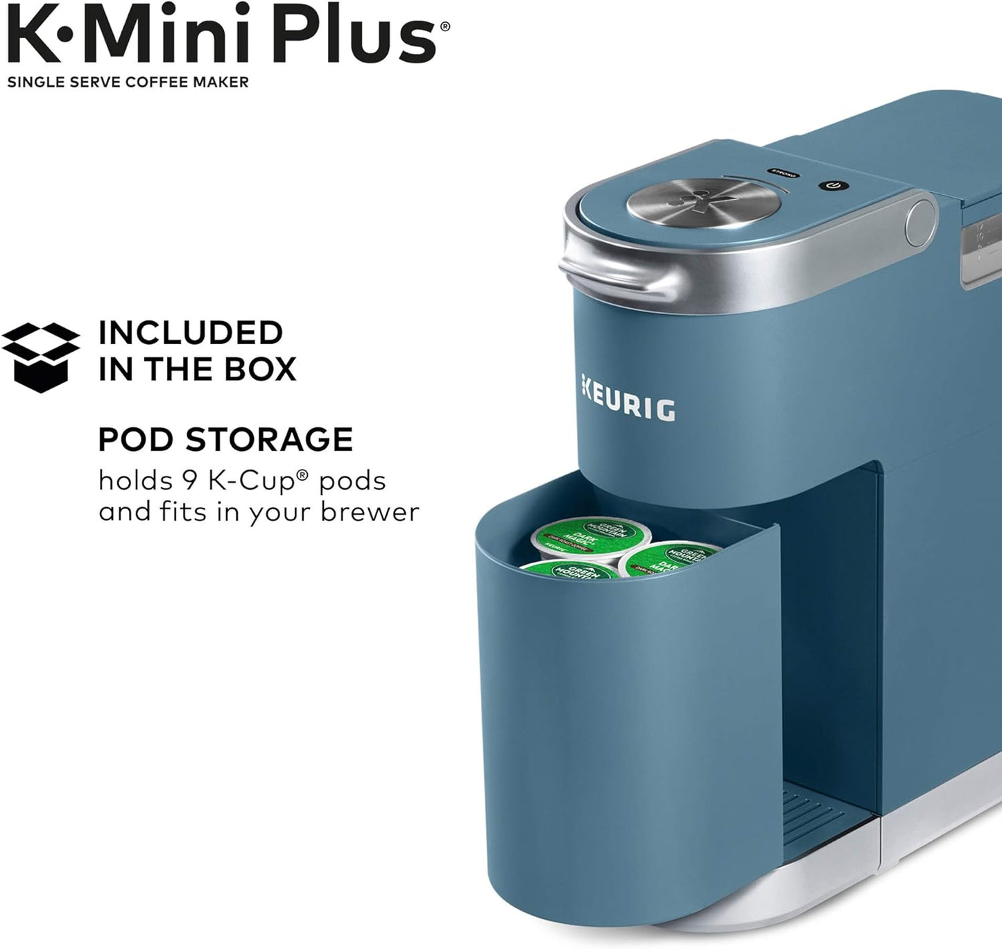 Keurig K-Mini Plus Single Serve K-Cup Pod Coffee Maker, Evening Teal - Retail $109