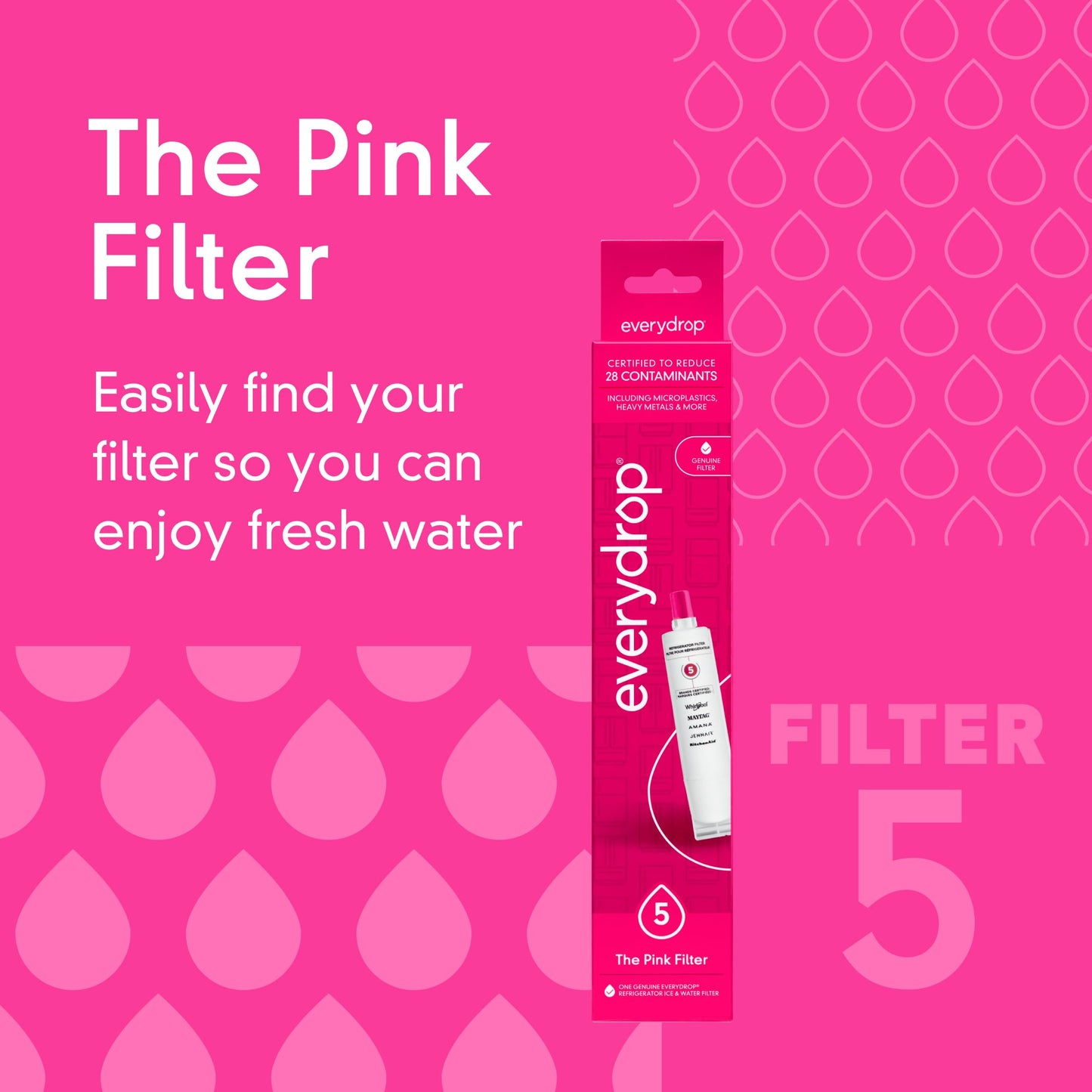 everydrop® by Whirlpool Ice and Water Refrigerator Filter 5, EDR5RXD1, Single-Pack