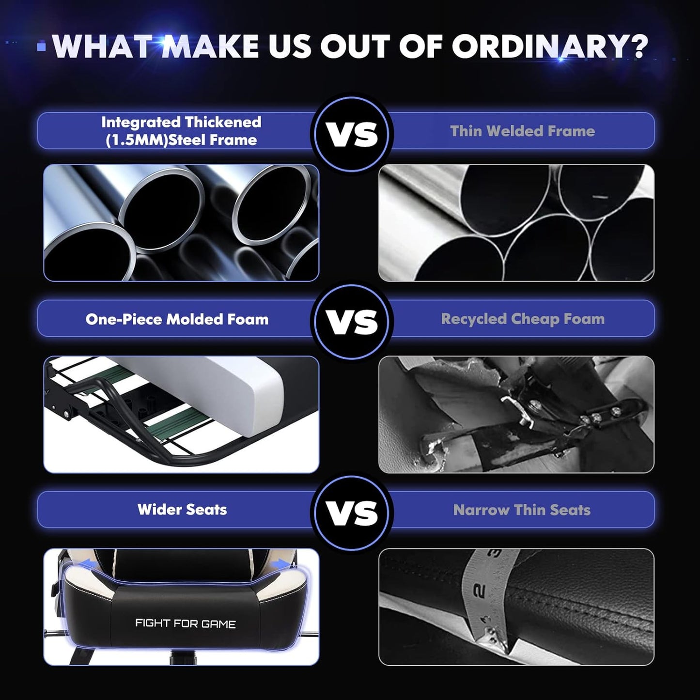 NEW - Big and Tall Gaming Chair 350lbs-Racing Computer Gamer Chair,Ergonomic Office PC Chair with Wide Seat, Reclining Back, Adjustable Armrest for Adult Teens-Black - Retail $143