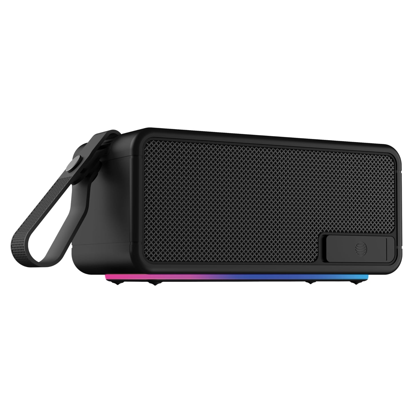 AT&T Essentials Retro 80W Bluetooth Speaker, IPX6 Waterproof, Bluetooth 5.3, LED Light Modes, Bass & Treble Control, 12H Battery, USB-C Charging, Outdoor & Indoor Use, Home Audio System - Black
