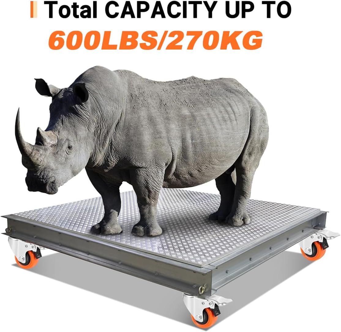 W B D WEIBIDA 5 inch Swivel Caster Wheels with Dual Locking, Heavy Duty Castors Set of 4, Silent Rolling, Top Plate Casters for Cart, Workbench, Furniture (Hardware Kits)