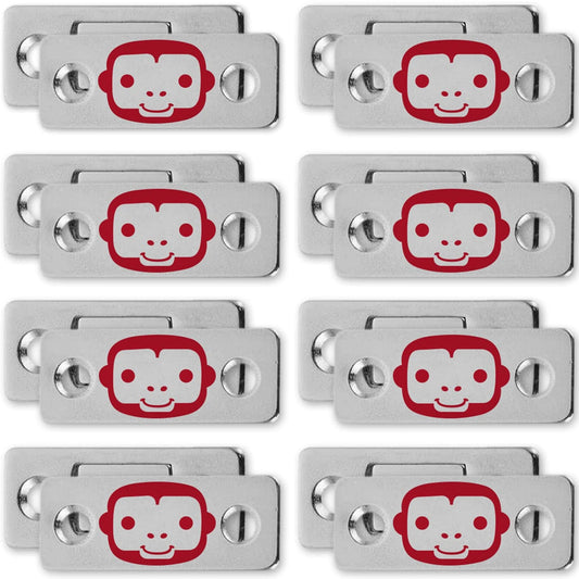 RUBY Monkey Magnets AS-SEEN-ON-TV, Cabinet and Drawer Magnet Sets, Fast and Easy Installation, Just Peel & Stick, Slim Design Fits Virtually Anywhere, 8 Sets