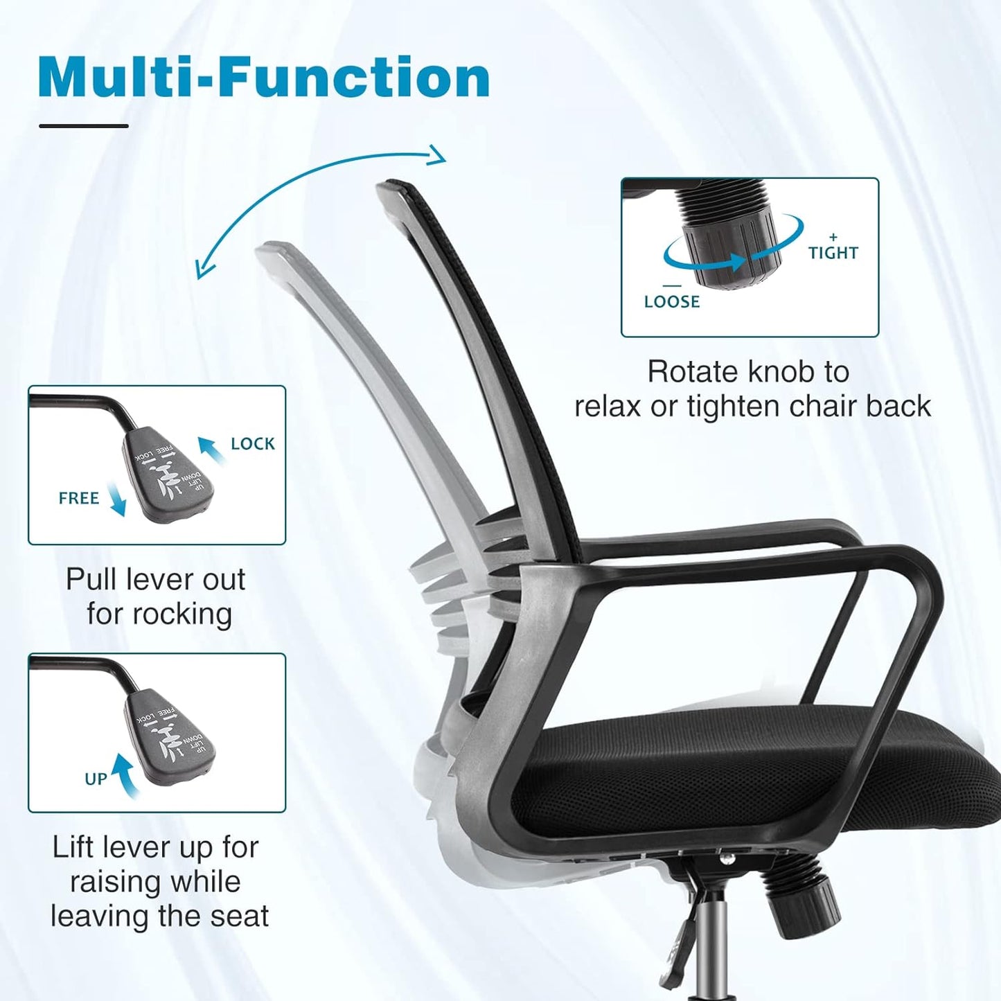 NEW - Drafting Chair, Tall Office Chair with Adjustable Foot Ring, Standing Desk Chair with Ergonomic Lumbar Support and Adjustable Armrests, Swivel Rolling Tall Chair, Breathable Mesh, Height Adjustable - Retail $89