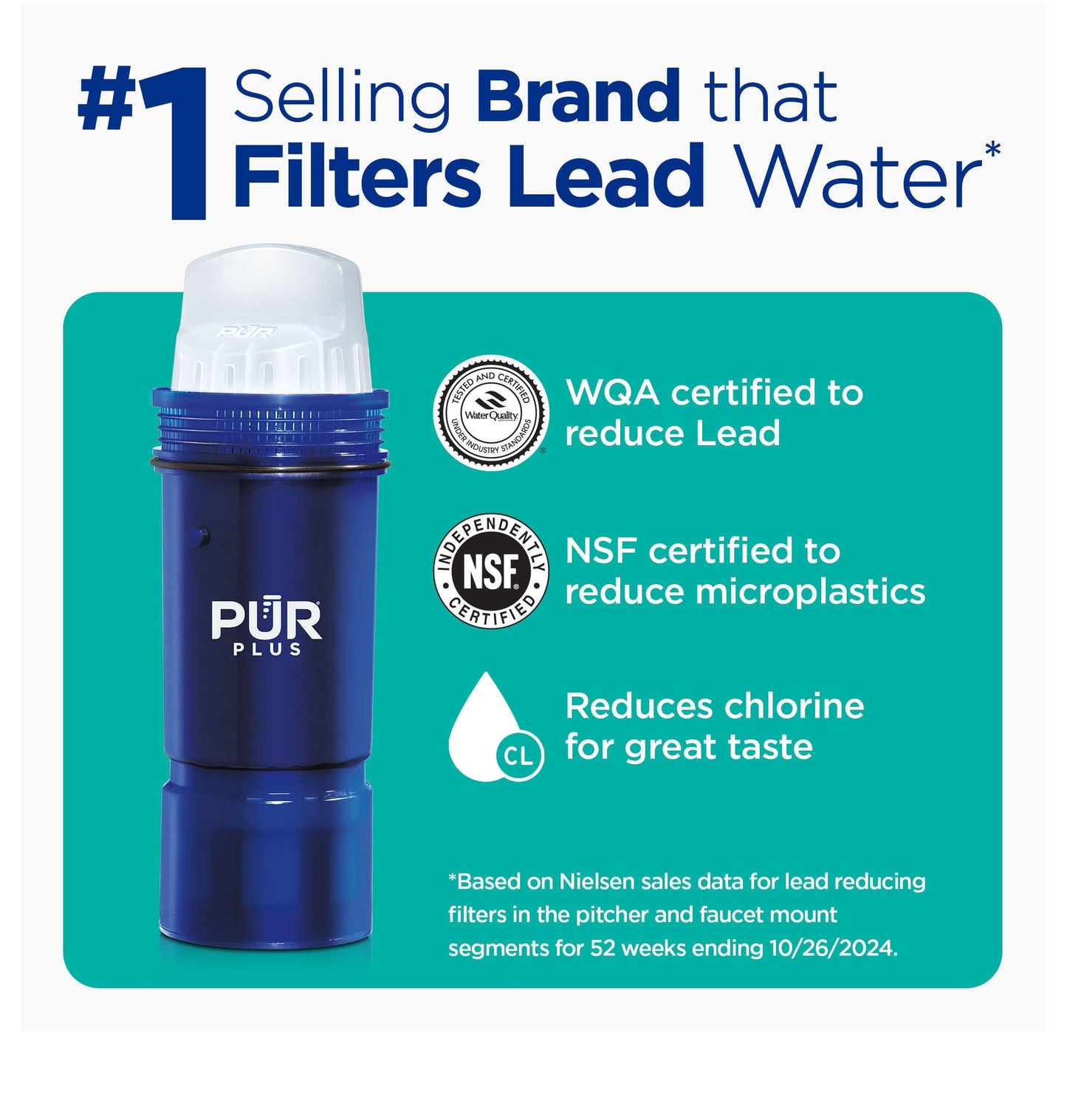 NEW - PUR PLUS 30-Cup Water Filter Dispenser with 1 Lead-Reducing PUR PLUS Filter, Dishwasher Safe, Powerful Filtration, Large Capacity with Slim, Space-Saving Design, White (DS1811Z)