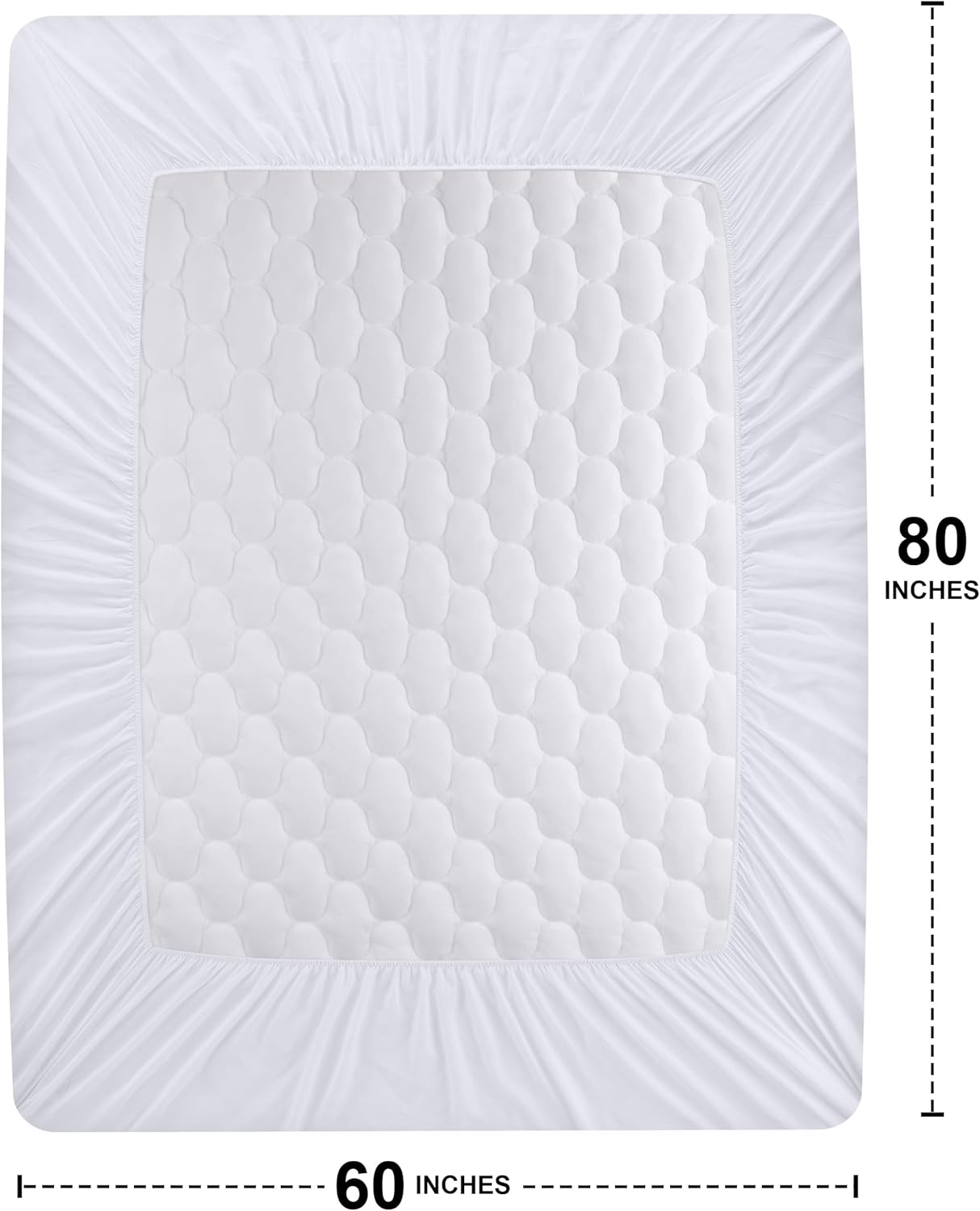 Utopia Bedding Waterproof Mattress Protector, Queen Mattress Pad, Quilted Fitted Cover Stretches up to 16 Inches Deep (White) - Retail $20