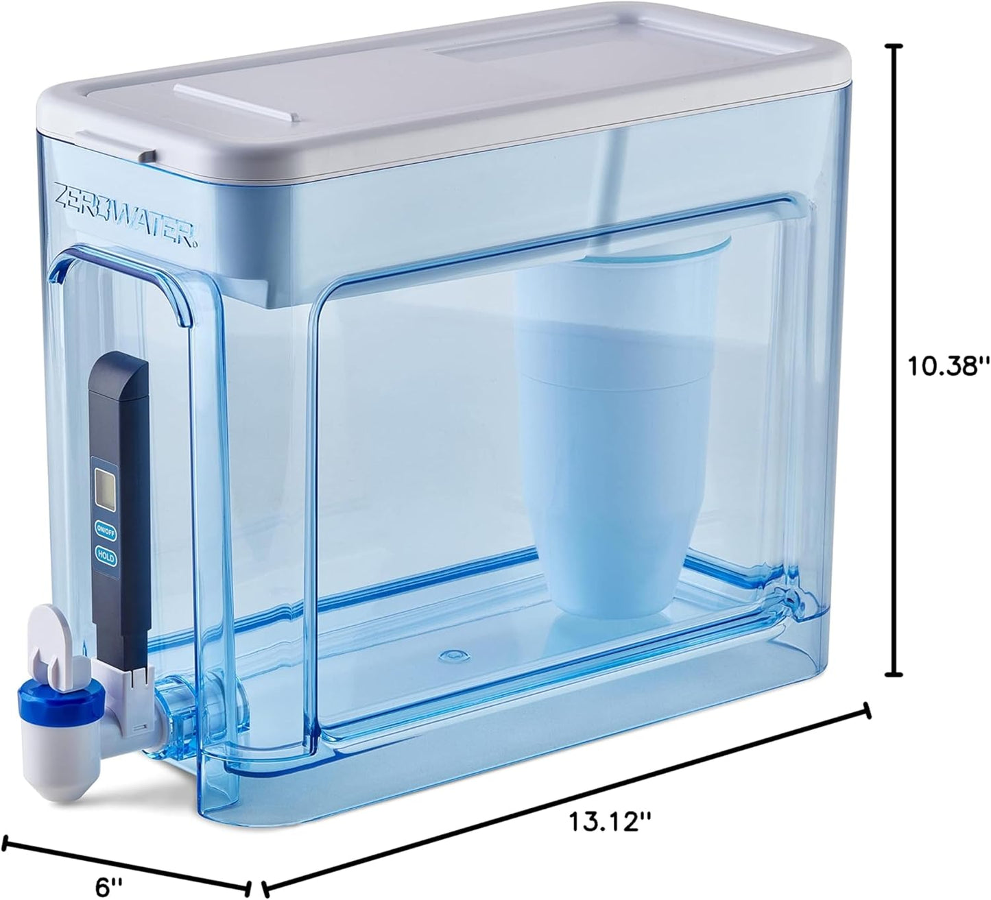 NEW - ZeroWater 32-Cup Ready-Read 5-Stage Water Filter Dispenser with Instant Read Out - 0 TDS for Improved Tap Water Taste - IAPMO Certified to Reduce Lead, Chromium, and PFOA/PFOS