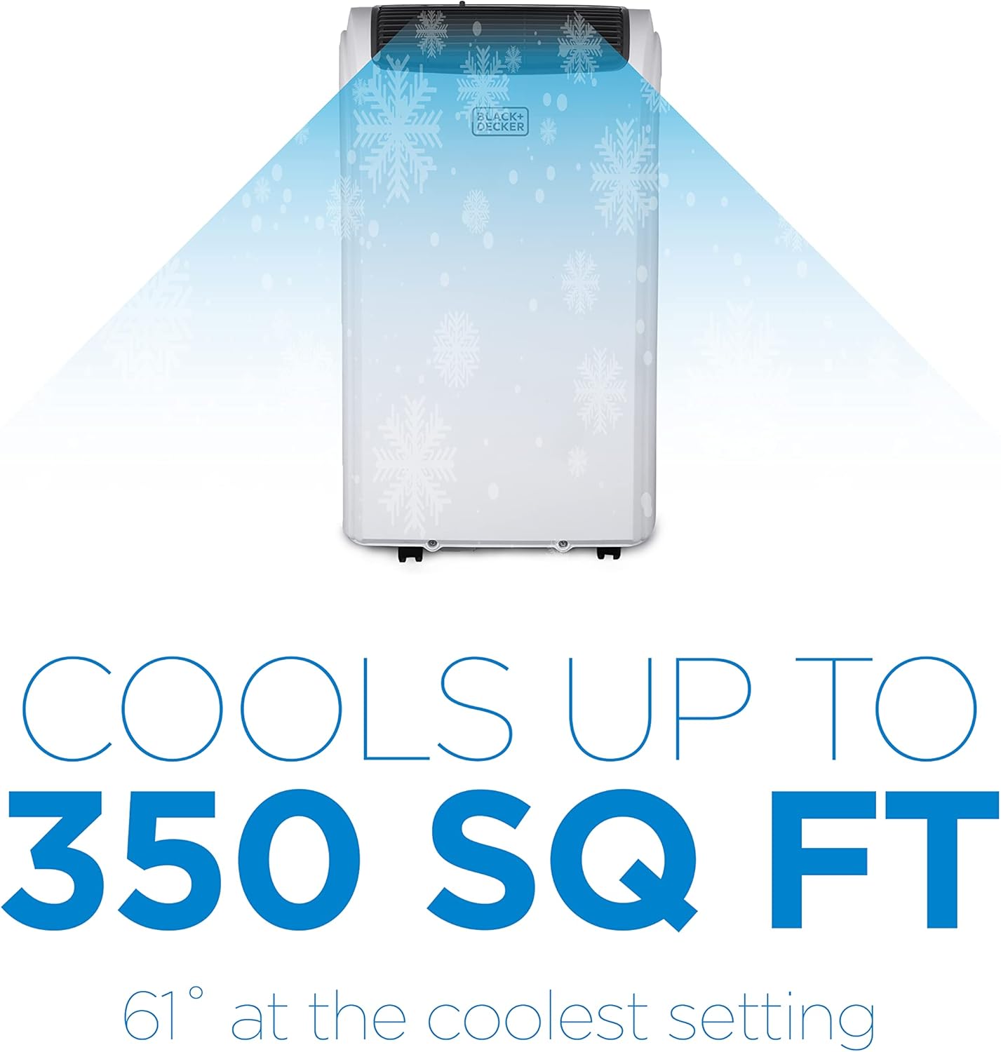 BLACK+DECKER 8,000 BTU Portable Air Conditioner for Rooms up to 350 Sq. with Remote Control, White