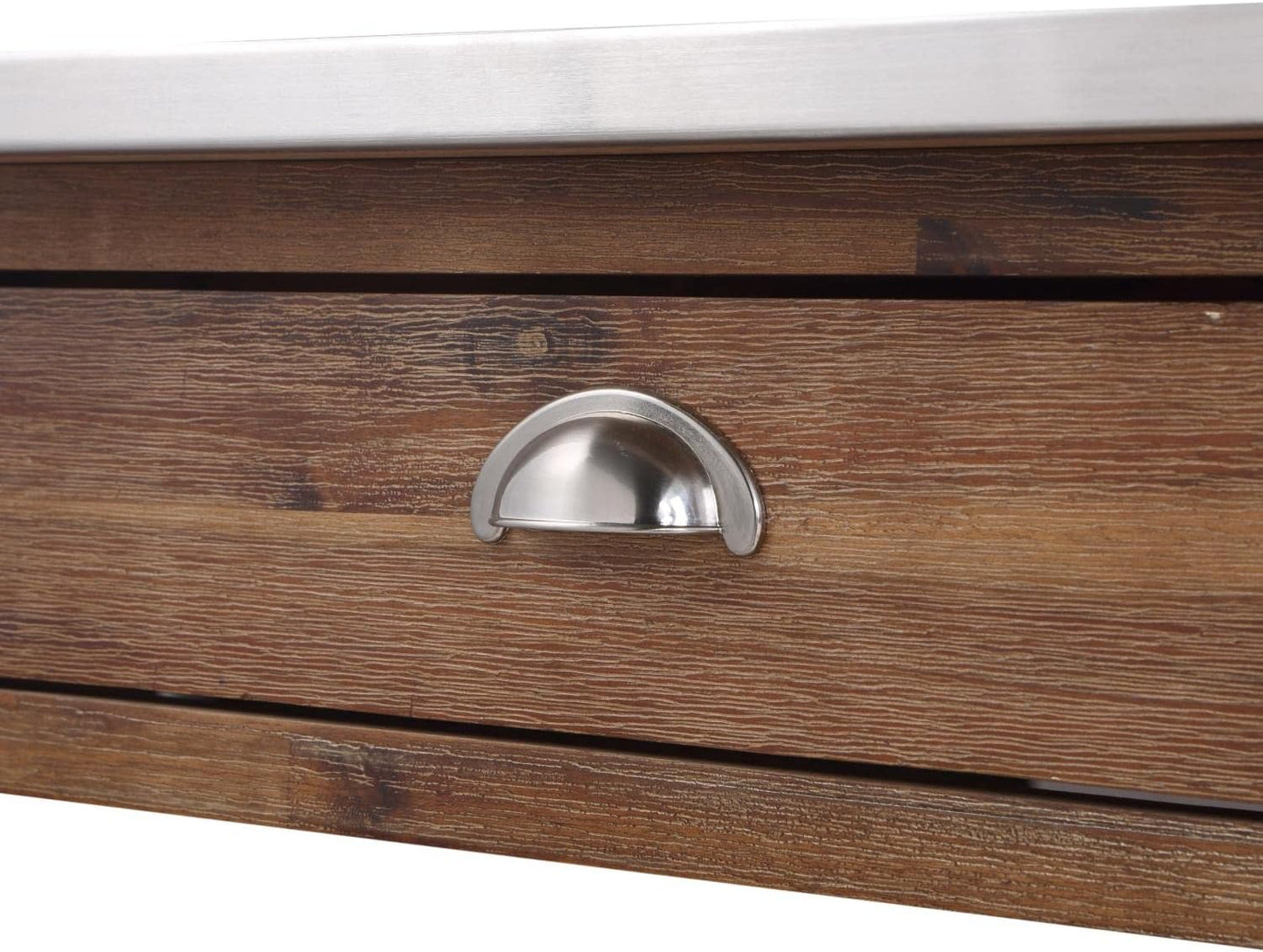 NEW - Boraam Sonoma Kitchen Cart, Barnwood Wire-Brush - Retail $245