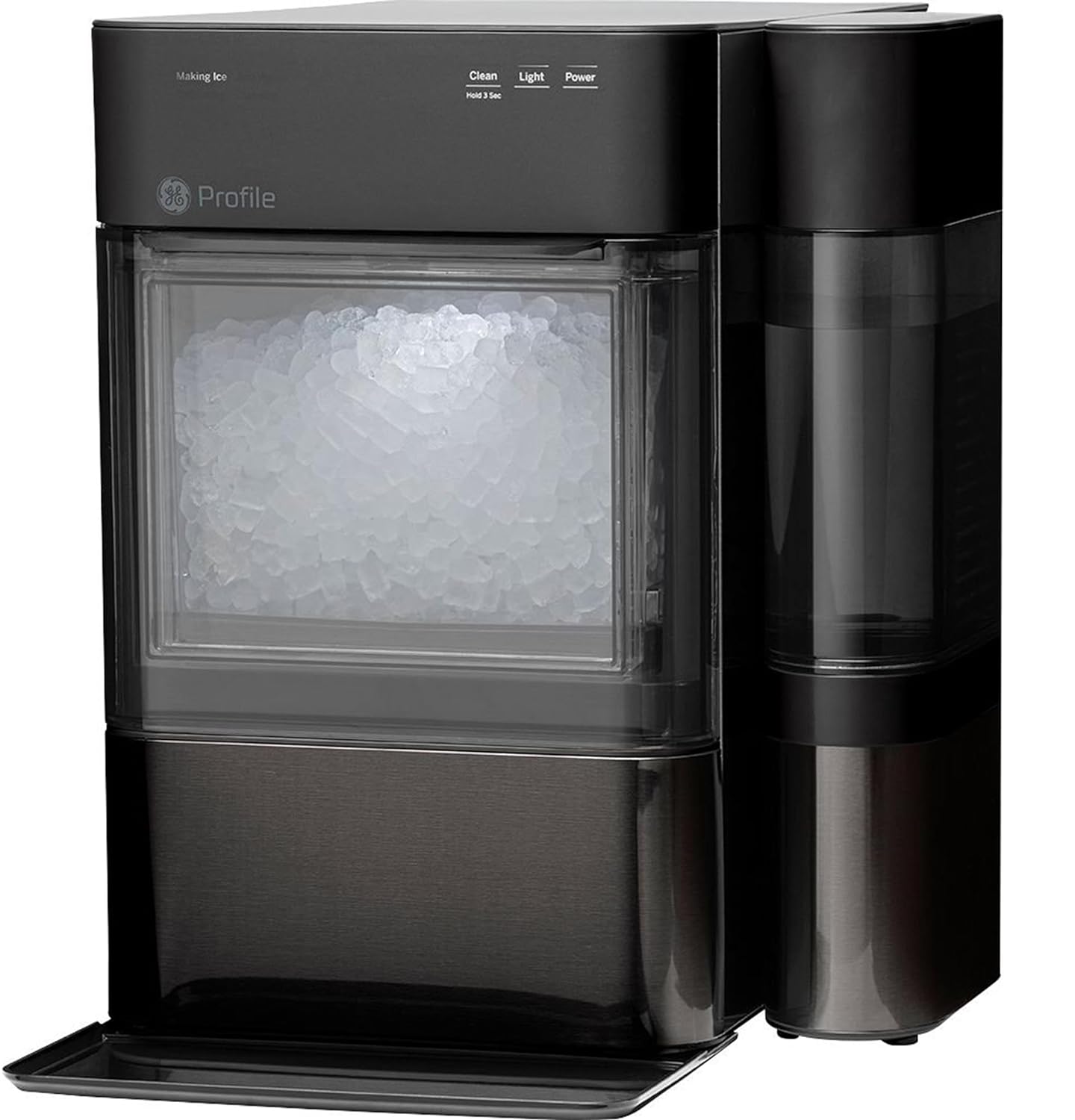 GE Profile Opal 2.0 | Countertop Nugget Ice Maker with Side Tank | Ice Machine with WiFi Connectivity | Smart Home Kitchen Essentials | Black Stainless