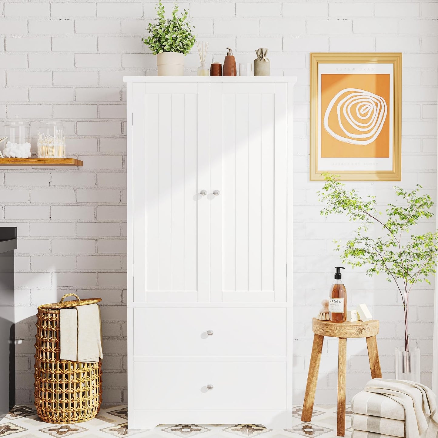 Rovaurx Floor Cabinet In White