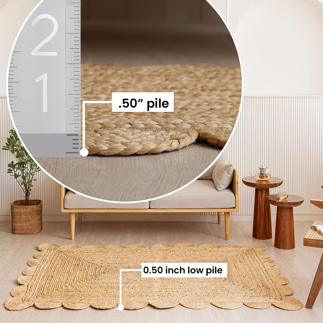 Braided Jute Rug Area Rug, Size: 8'x10'