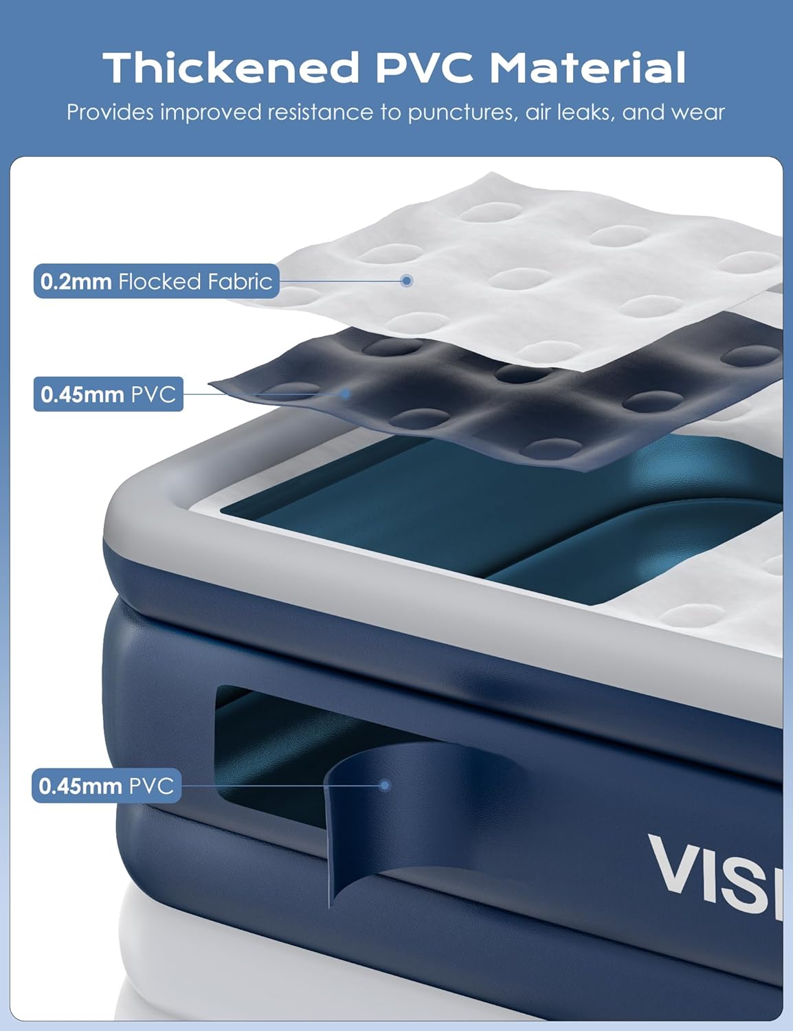 Twin Air Mattress with Built in Pump Raised, 18'' High Inflatable Mattress Electric Blow Up Mattress Fast Blow Up Bed Tall Comfortable Airbed for Camping, Home Guests, Travel w/ Storage Bag 550Lbs Max