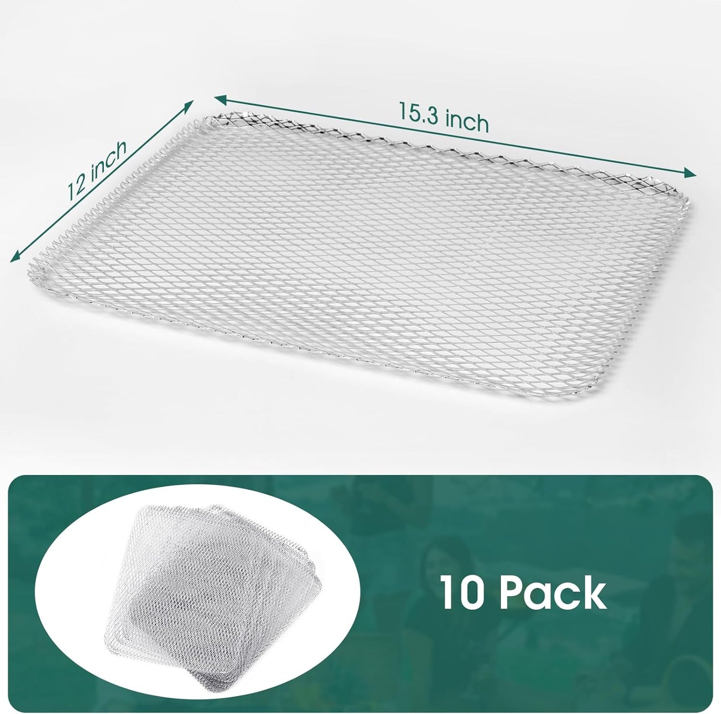 Grill Topper, Grill BBQ Disposable Grill Toppers, 10 Pack Grill Topper for Outdoor Grill Disposable Grilling Liners Prevent Food from Falling Through Grill Grates - 15.3x12 Inch