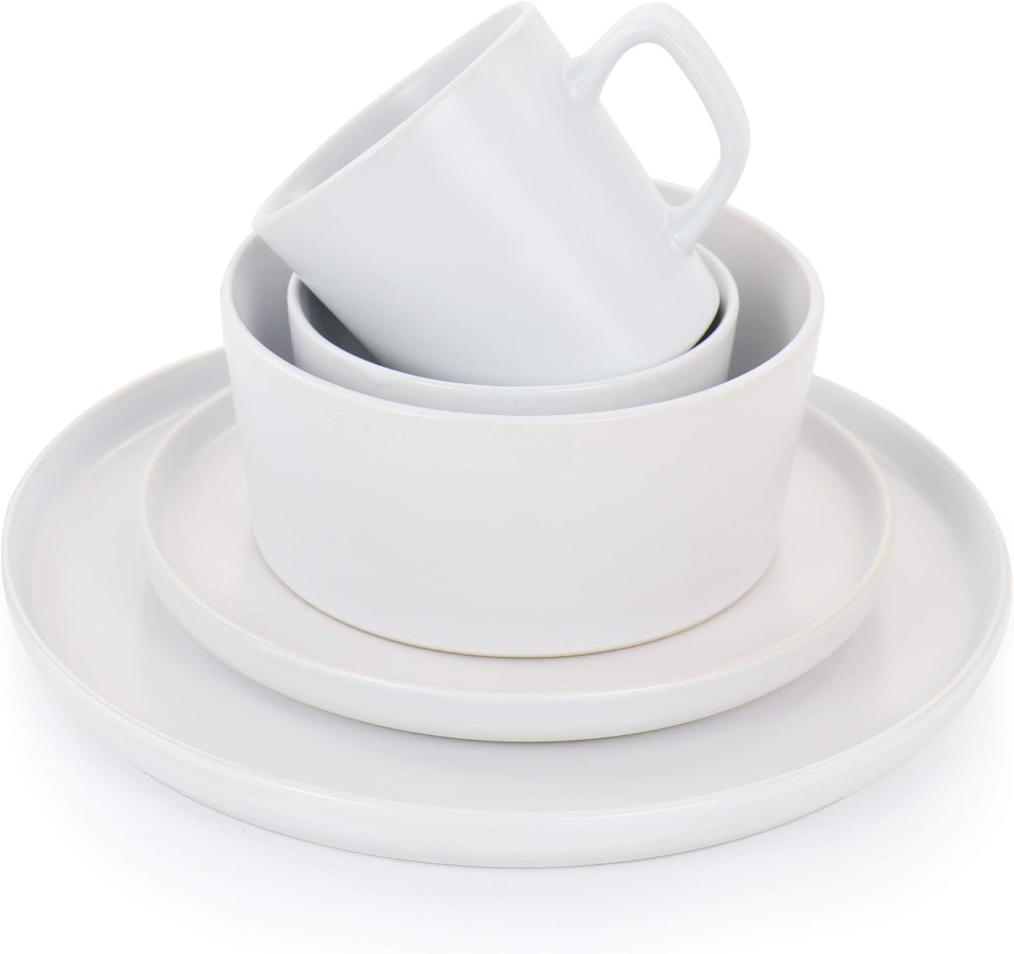 NEW - Elama Luxmatte Dinnerware Set, 20 Piece, White - Retail $49