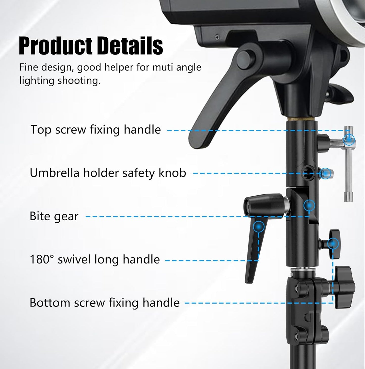 EMART Camera Flash Bracket H Type Mount with Umbrella Softbox Holder, 180° Swivel Adjustable Metal Light Stand Adapter with 1/4" to 3/8" Screw for Speedlite LED Tripod (2 Pack)