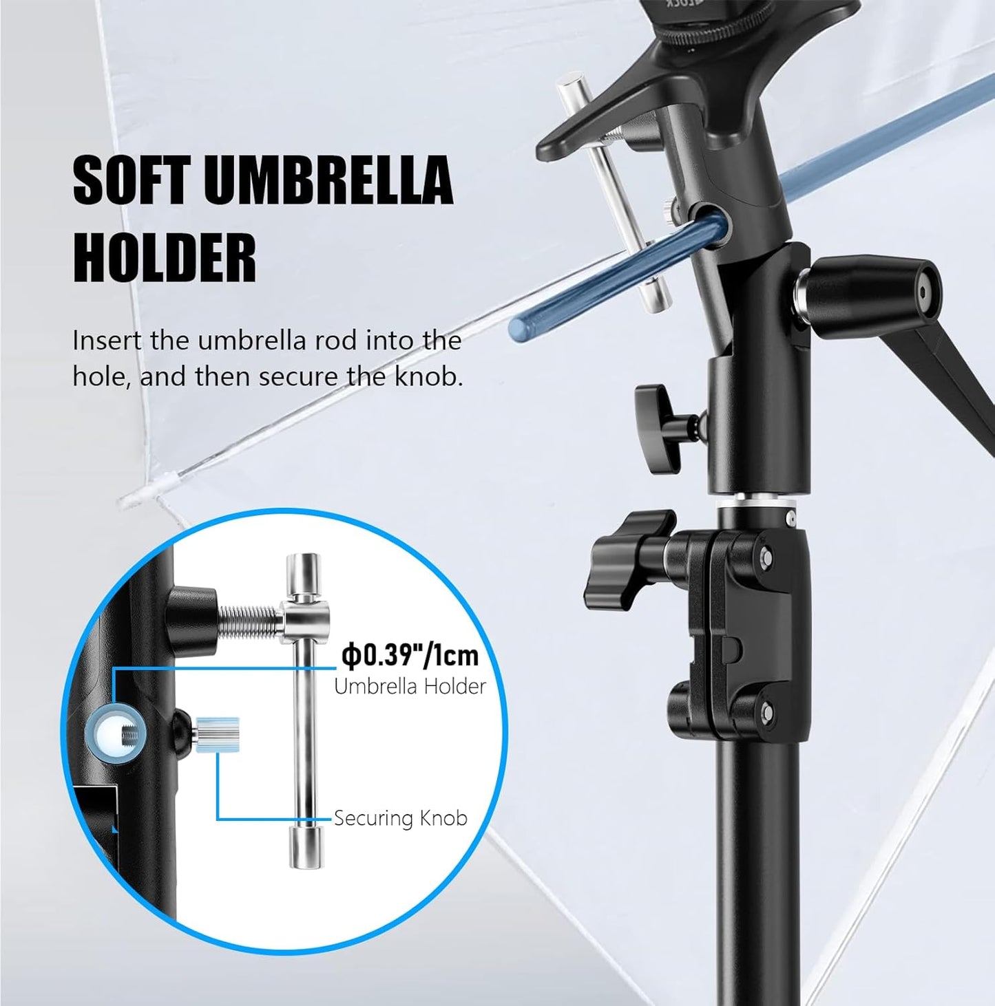 EMART Camera Flash Bracket H Type Mount with Umbrella Softbox Holder, 180° Swivel Adjustable Metal Light Stand Adapter with 1/4" to 3/8" Screw for Speedlite LED Tripod (2 Pack)