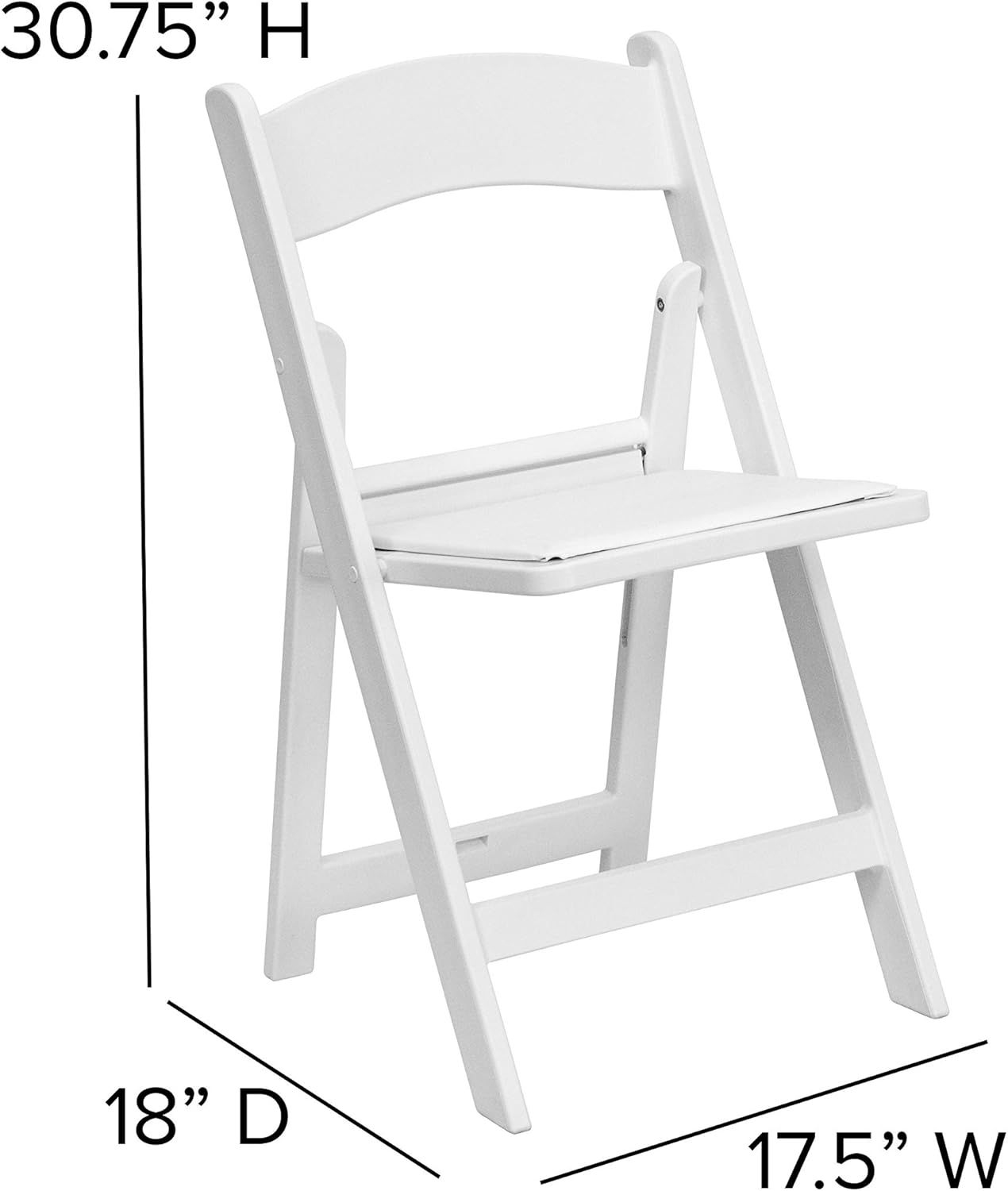 NEW - Flash Furniture Hercules Series Folding Chair - White Resin - Set of 4 800LB Weight Capacity Comfortable Event Chair - Light Weight Folding Chair - Retail $154