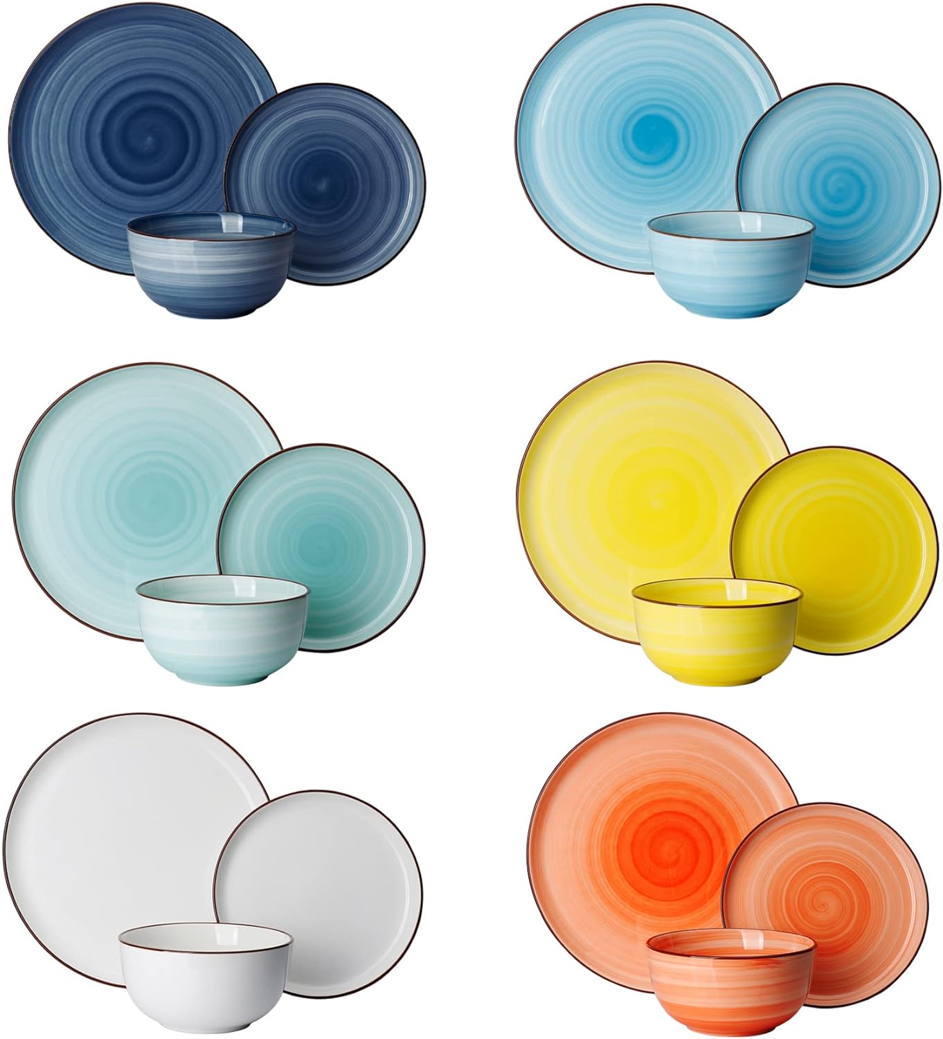 Amazingware Porcelain Dinnerware Set, 18-Piece, Service for 6, Assorted Designs - Retail $119