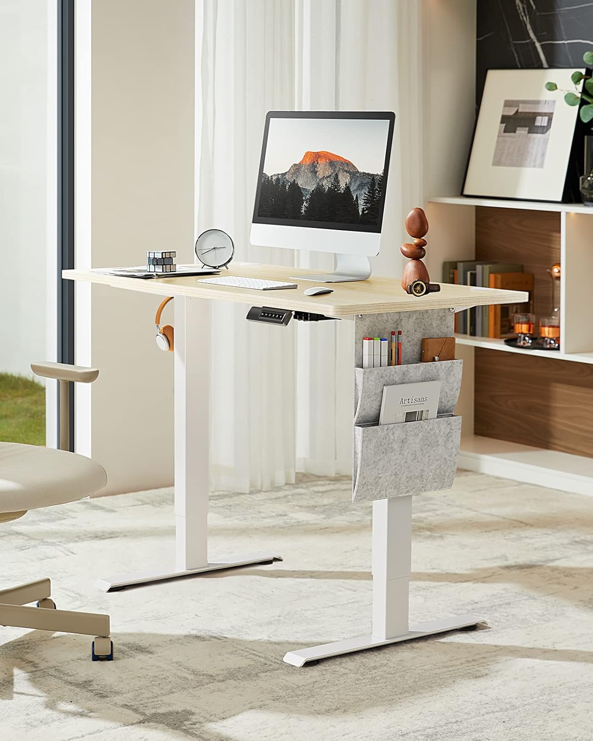 NEW - Marsail Standing Desk Adjustable Height, Electric Standing Desk, Stand up Desk with Storage Bag,Headphone Hook for Computer Workstations Desk Memory Preset - Retail $179