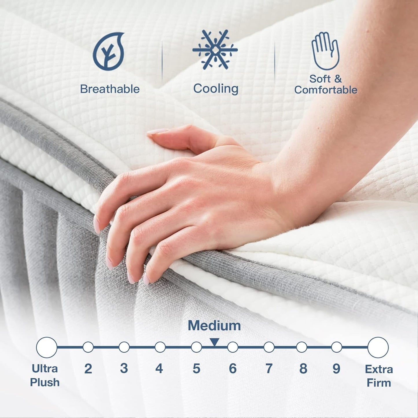 NEW - DIGLANT 12 Inch QUEEN Cool Gel Memory Foam Hybrid Mattress, Euro Top Pocket Spring Mattress in a Box, Balance Support & Motion Isolation, Medium Feel Mattress, CertiPUR-US Certified - Retail $567