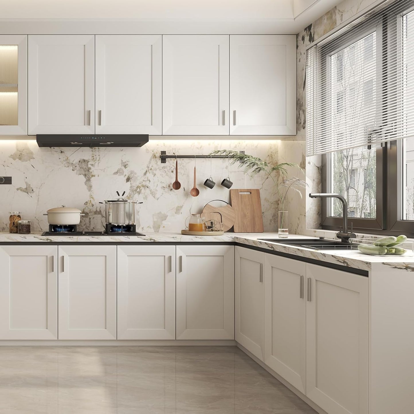 Peaha 10 Pack Adjustable Cabinet Drawer Pulls Overall Length 224mm(8-13/16inch) Silver Drawer Handles Dresser Hardware for Cupboard