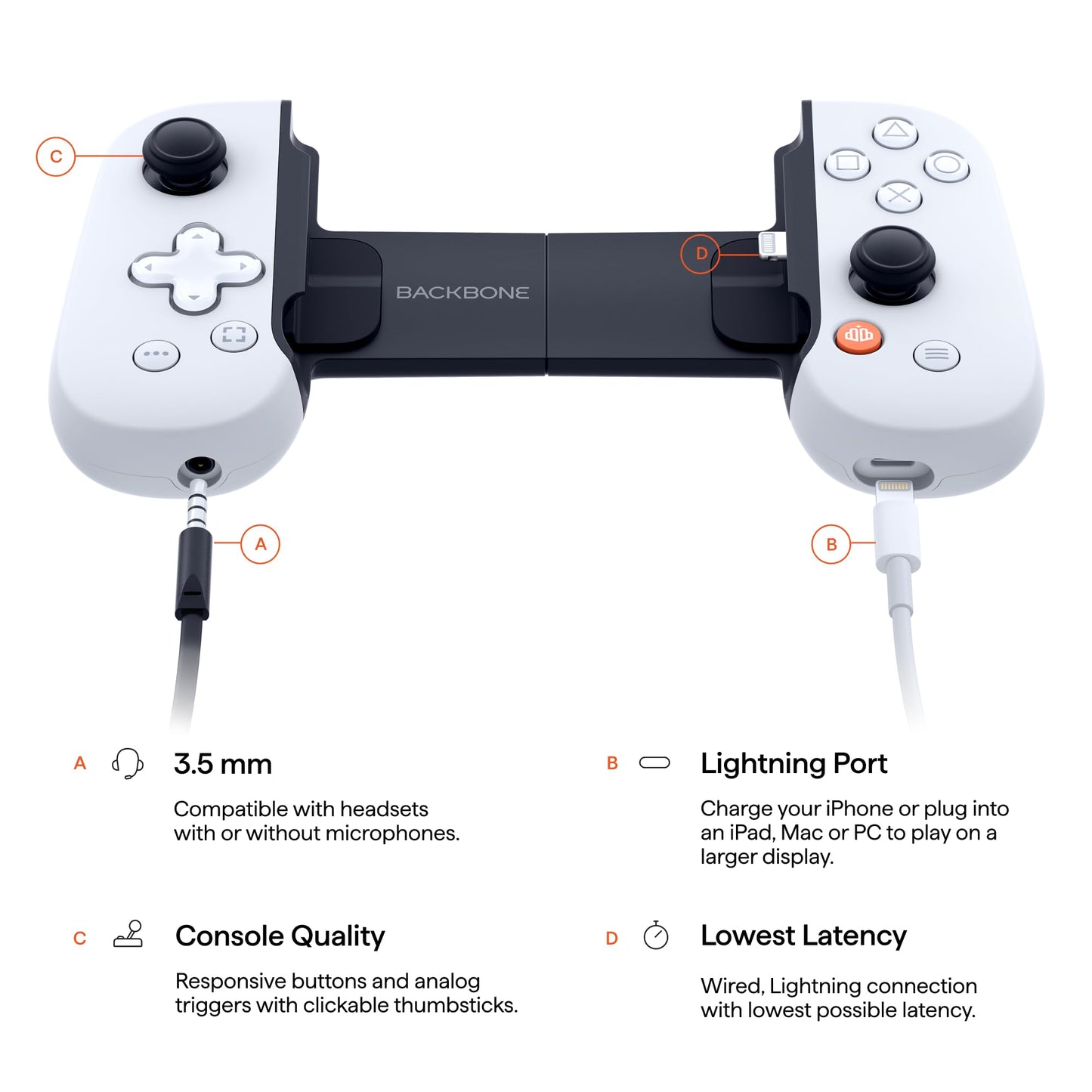 BACKBONE One Mobile Gaming Controller for iPhone (Lightning) - PlayStation Edition - 1st Gen - Turn Your iPhone into a Gaming Console - Play Xbox, PlayStation, Call of Duty, Roblox, Minecraft & More - Retail $50