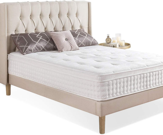 NEW - ZINUS TWIN 12 Inch Euro Top Pocket Spring Hybrid Mattress, Twin, Pressure Relief, Pocket Innersprings for Motion Isolation, Mattress in A Box - Retail $228