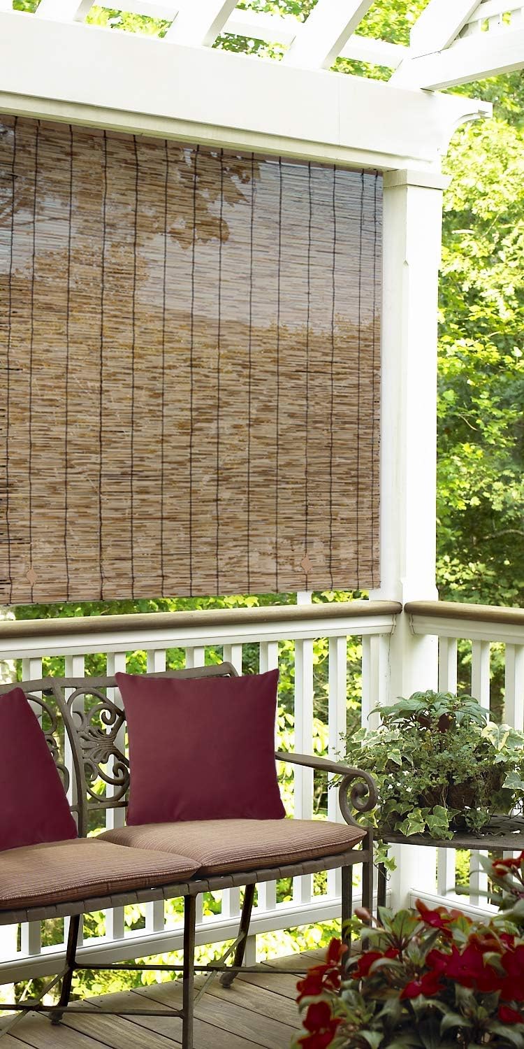 NEW - Radiance Cord Free Bamboo Shades - Roll-Up Shades for Porch, Patio & Interior Windows - Bamboo Shades for Indoor & Outdoor - Cocoa - 60in W x 72in L - (3370760E) - Retail $32