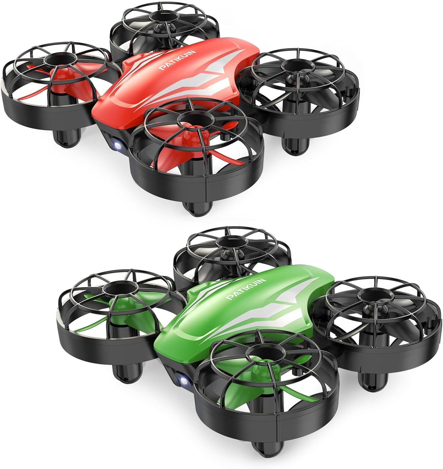 2 Pack Mini Drone for Kids and Beginners, Remote Control Helicopter Quadcopter with 6 Modular Batteries, Auto Hovering, 3 Speed Modes, Headless Mode, Indoor RC Pocket Plane Gift for Boys and Girls, Green and Red