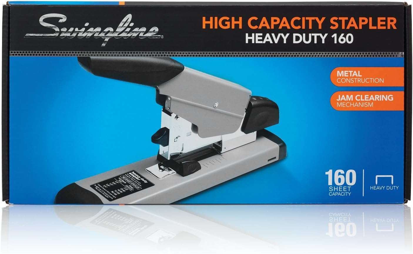 Swingline Heavy Duty Stapler, 160 Sheet Capacity, Jam Free, Metal, Black and Gray (39005) - Retail $34