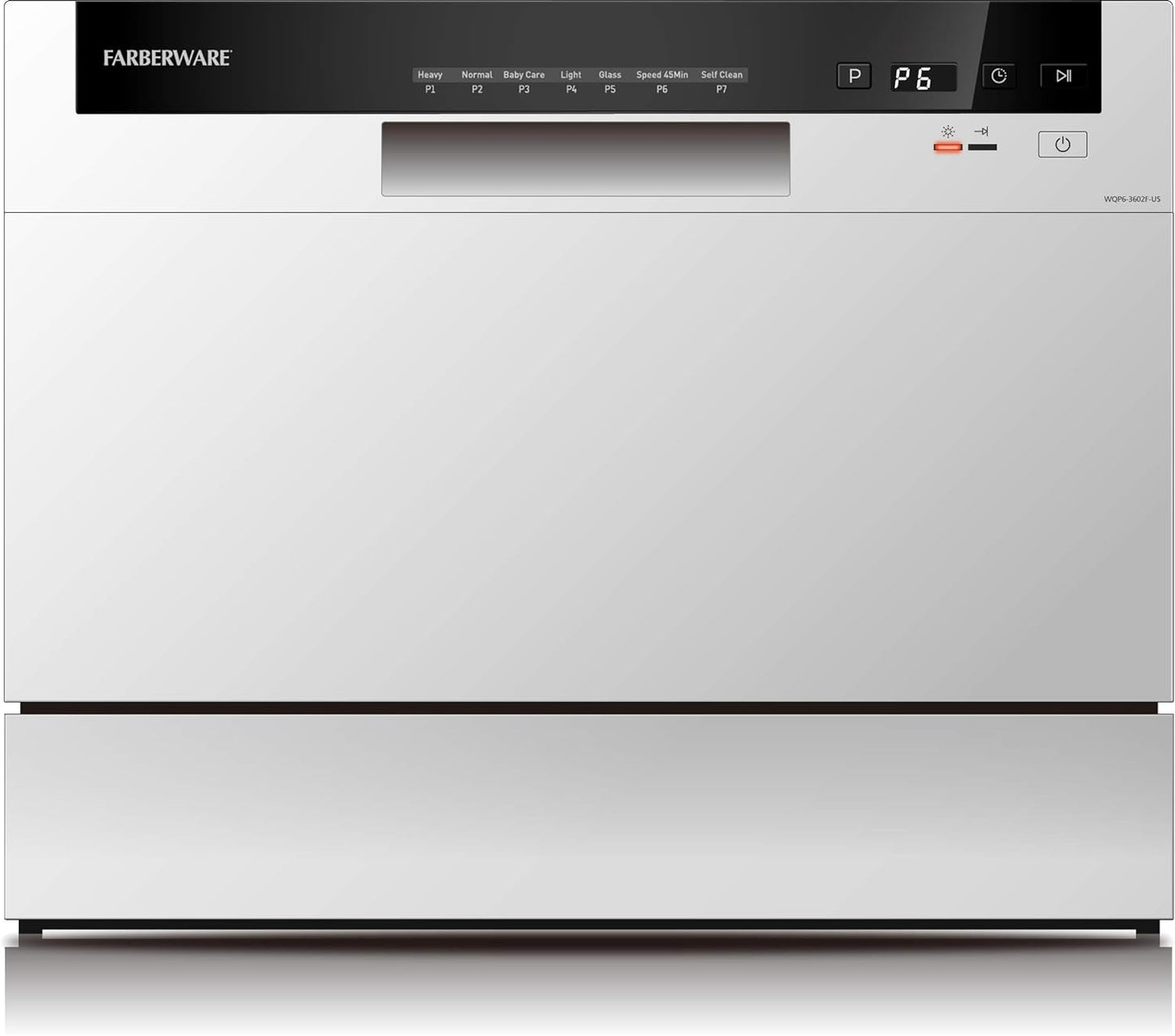 Farberware Portable Countertop Dishwasher - 7-Program System for Home, RV, and Apartment - Wash Dishes, Glass, and Baby Products - Hookup Required - Retail $300