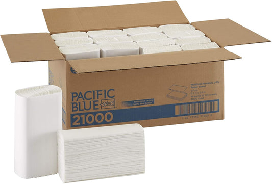 Pacific Blue 21000 Select Multifold Premium 2-Ply Paper Towels by GP PRO (Georgia-Pacific),White, 21000,125 Paper Towels Per Pack,16 Packs Per Case
