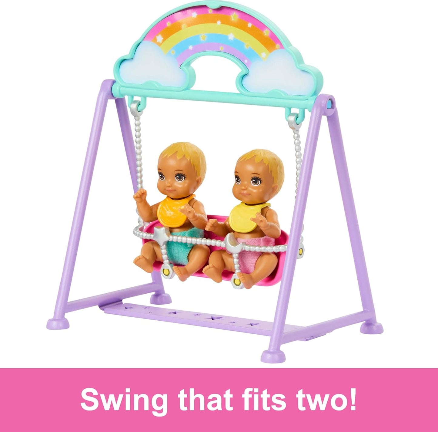 Barbie Skipper Doll & Nursery Playset with Accessories, Includes Twin Baby Dolls, 1 Crib, 1 Swing, 1 See-Saw & More
