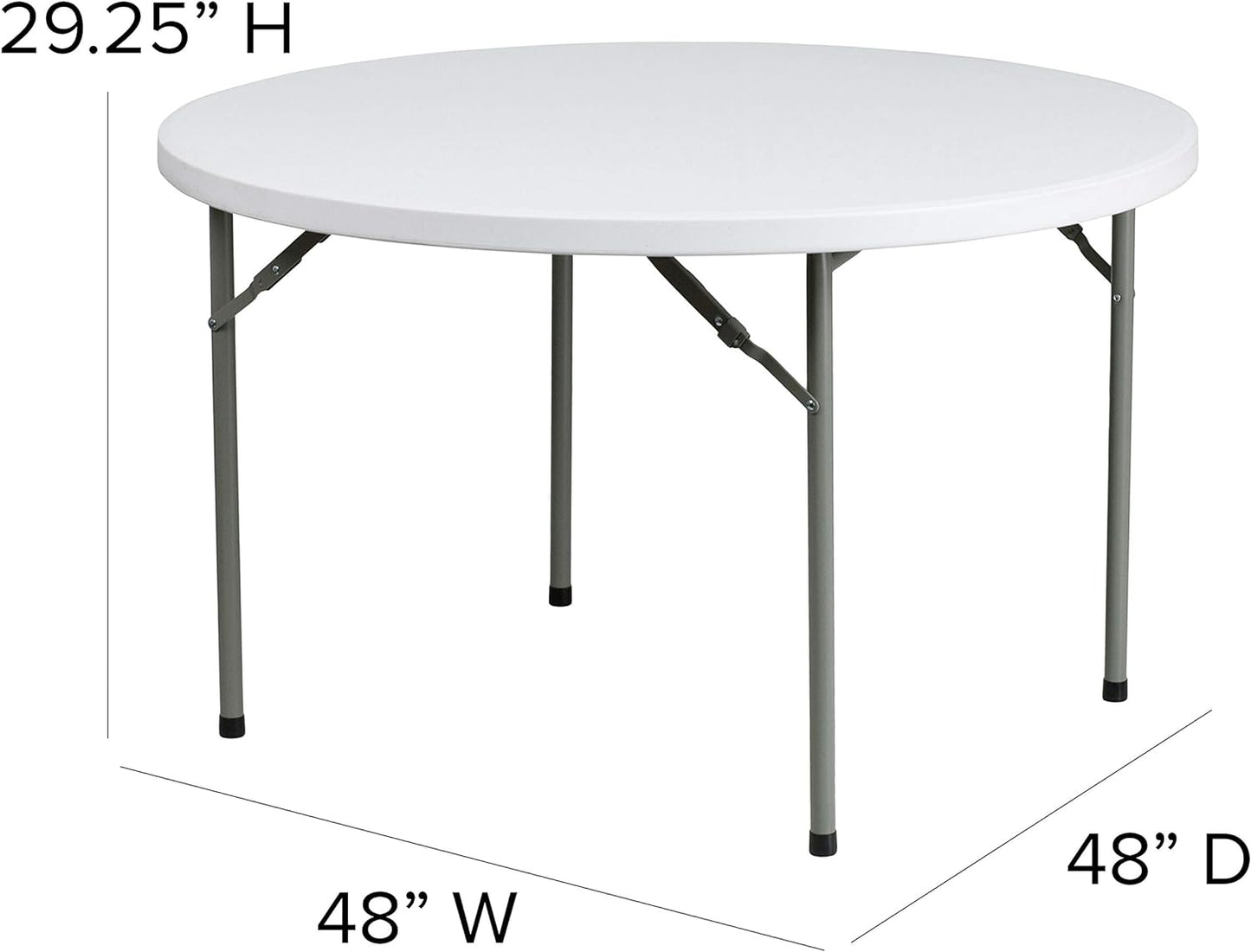 Flash Furniture Elon 4-Foot Round Granite White Plastic Folding Table - Retail $93