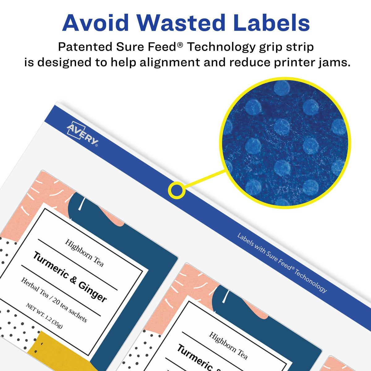 Avery Matte White Round Labels, Sure Feed Technology, Permanent Adhesive, 1-1/2", 400 Labels (8293)