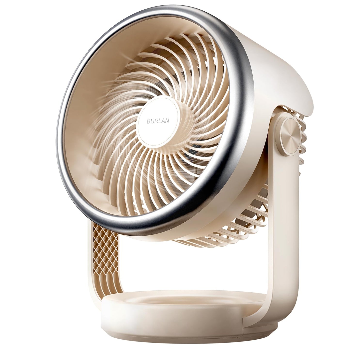 Desk Fan, 10 inch Air Circulator Quiet Operating Fan for Bedroom, 70ft Strong Airflow, Portable Fan Battery Operated with USB (D-Grey)