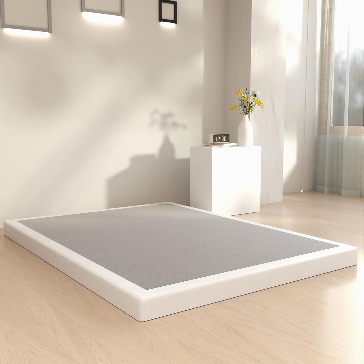 3 Inch Box Spring Full, Low Profile Box Spring Full Size, Metal Bed Base,Heavy Duty Mattress Foundation, Non-Slip,Easy Assembly - Retail $110