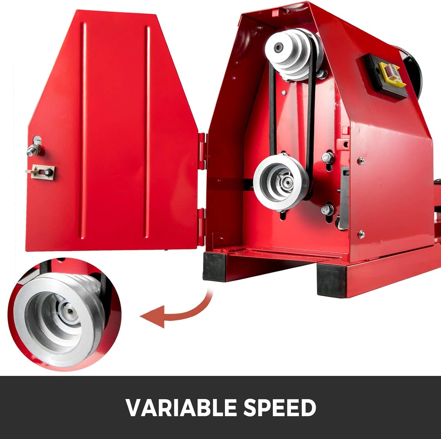NEW - Mophorn Wood Lathe 14" x 40", Power Wood Turning Lathe 1/2HP 4 Speed 1100/1600/2300/3400RPM, Benchtop Wood Lathe with 3 Chisels Perfect for High Speed Sanding and Polishing of Finished Work - Retail $169
