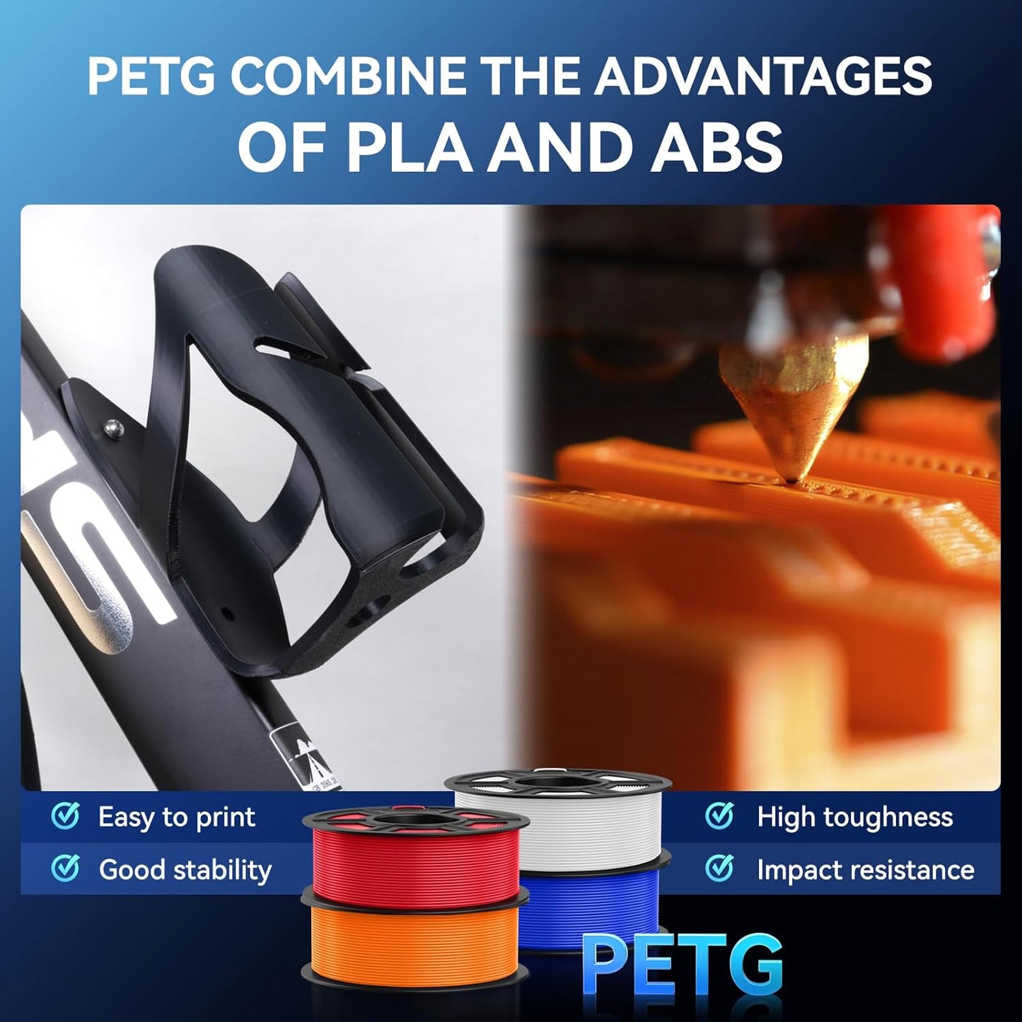 JAYO PETG Filament 1.75mm Bundle 11KG, Strong Toughness PETG 3D Printer Filament, Dimensional Accuracy +/- 0.02 mm, Fits for Most FDM 3D Printers (Black)