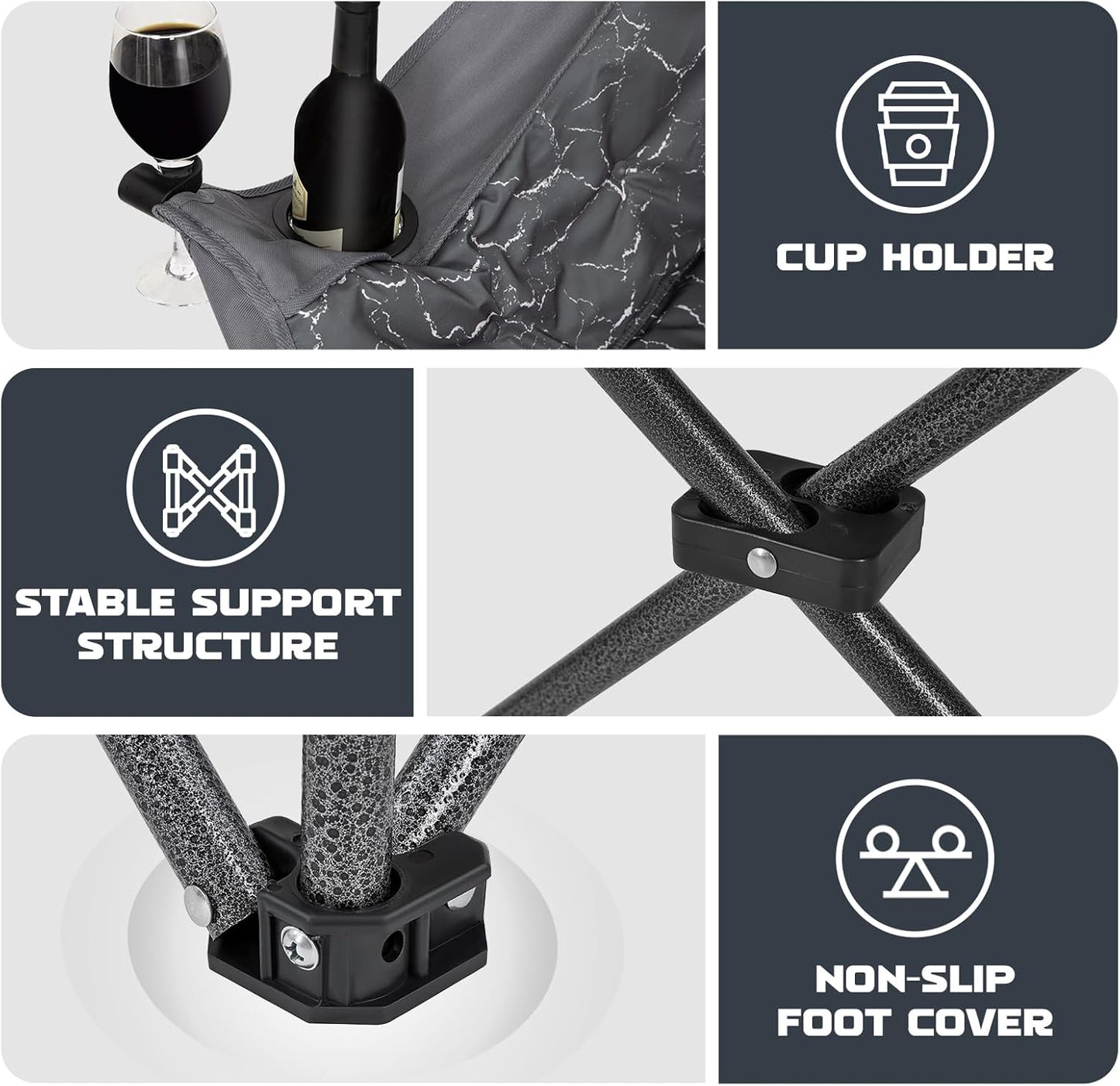 KingCamp Double Camping Chairs Oversized for Adults, Folding Padded Loveseat Campig Chair,Camping Couch with Cup Holder Wine Glass Holder,Support 440 lbs for Outdoor Lawn Beach Travel,Volcapetra - Retail $120